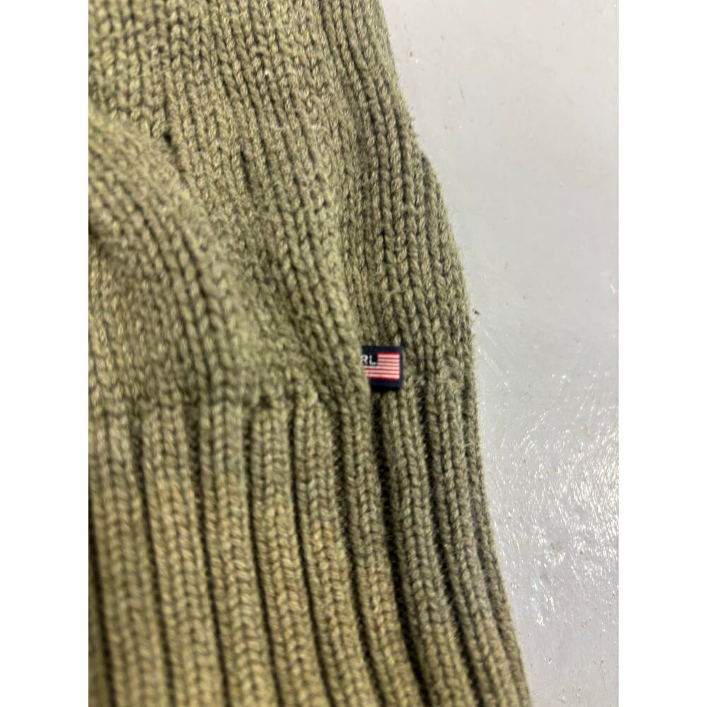 Polo Jeans Co Ralph Lauren Women’s XL Cable Knit Cardigan Green Sweater - Picture 5 of 8